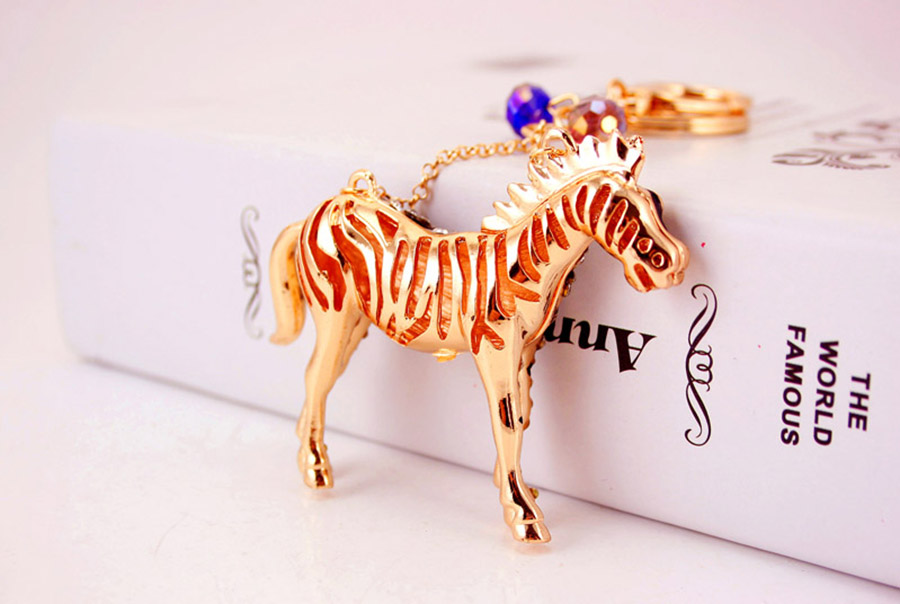 Simple Style Horse Zinc Alloy Plating Inlay Rhinestones Women's Bag Pendant Keychain display picture 4