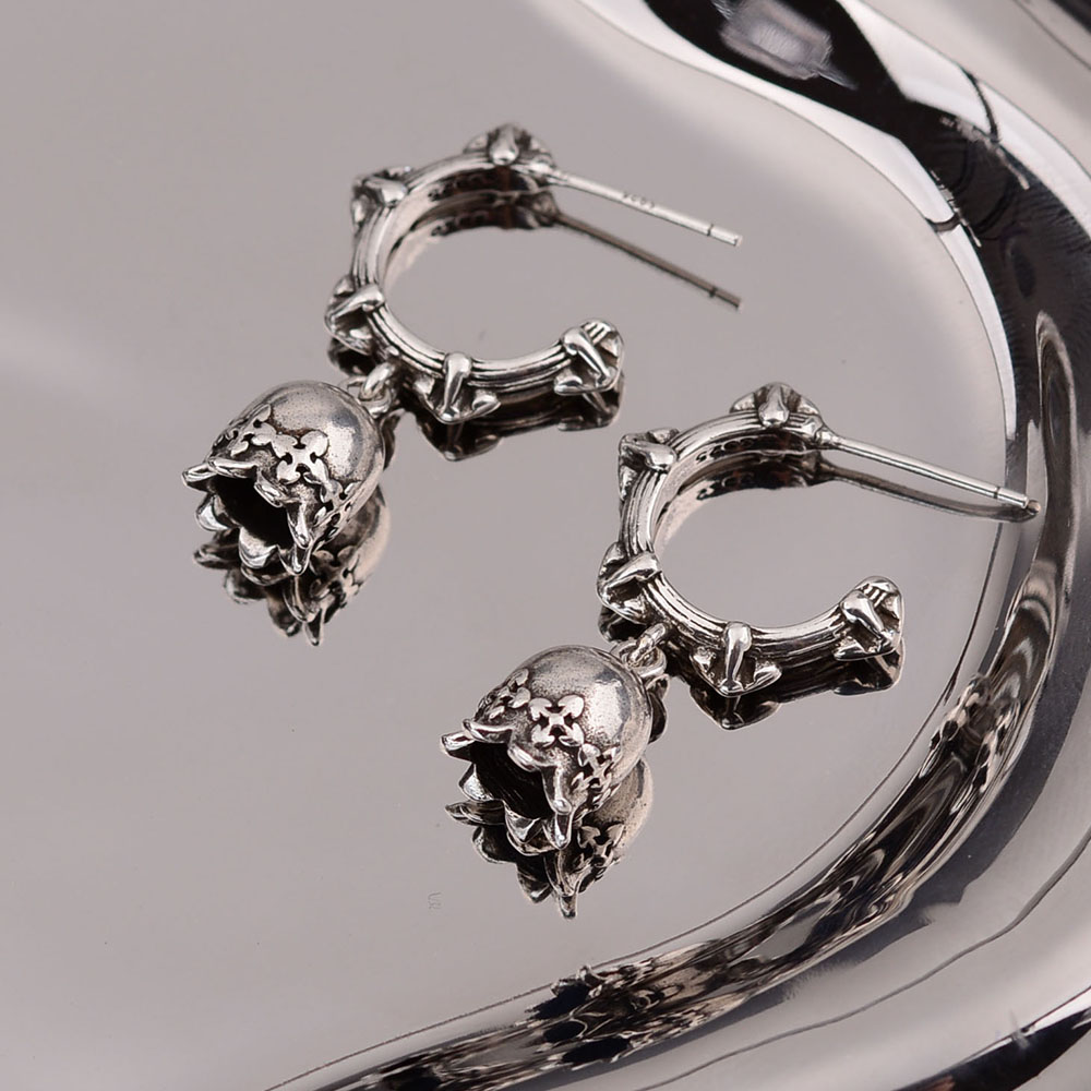 1 Pair Elegant Lady Modern Style Flower Copper Drop Earrings display picture 3