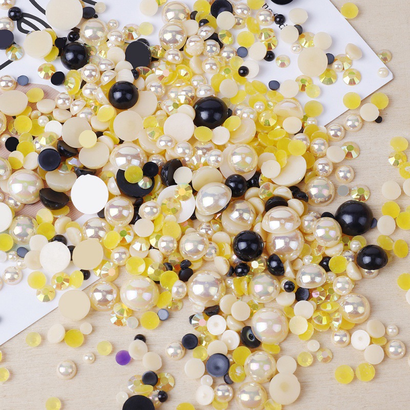 Diameter 10mm Diameter 3mm Artificial Pearl Resin Rhinestone Geometric DIY Ornament Accessories display picture 1