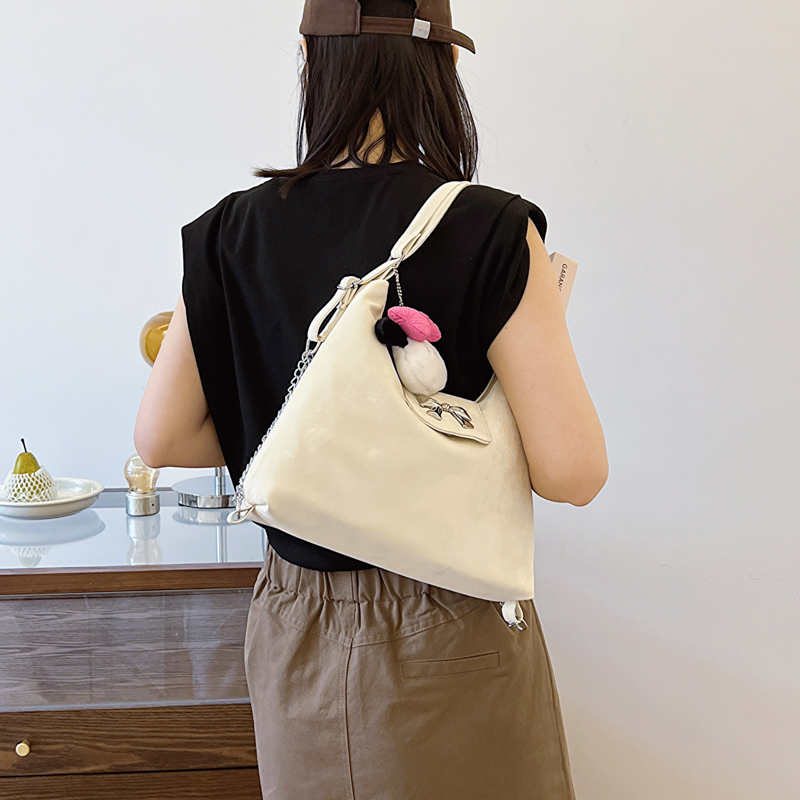 Women's Medium Pu Leather Solid Color Bow Knot Streetwear Zipper Underarm Bag display picture 7