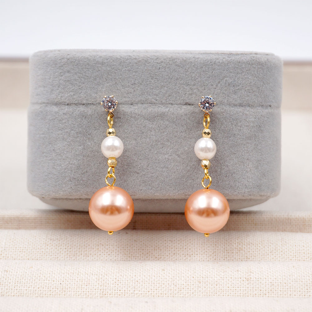 1 Pair Modern Style Simple Style Geometric Inlay Artificial Pearl Copper Zircon Gold Plated Drop Earrings display picture 6