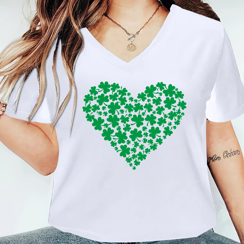 Femmes T-Shirt Manche Courte T-shirts Impression Style Simple Trèfle display picture 7