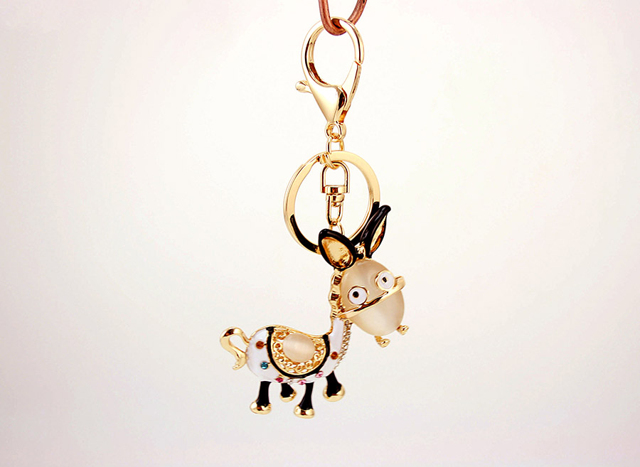 Mignon Animal Alliage De Zinc Placage Incruster Strass Femmes Pendentif De Sac Porte-Clés display picture 3