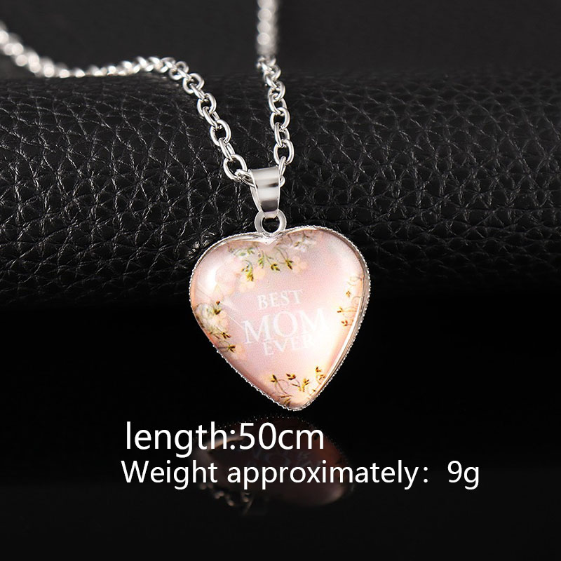 Wholesale Jewelry Elegant Lady Letter Heart Shape Mixed Materials Glass Glass Inlay Pendant Necklace display picture 1