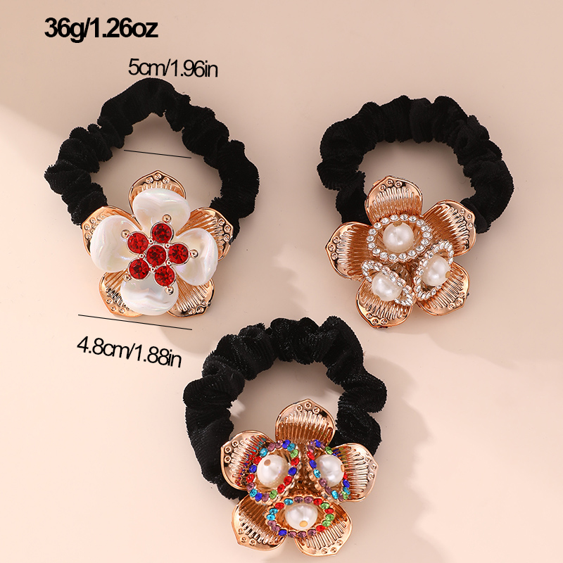 Women's IG Style Lady Korean Style Star Flower Butterfly Cloth Inlay Artificial Pearls Rhinestones Hair Tie display picture 15