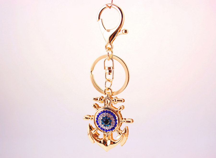 Simple Style Anchor Zinc Alloy Plating Inlay Rhinestones Women's Bag Pendant Keychain display picture 3