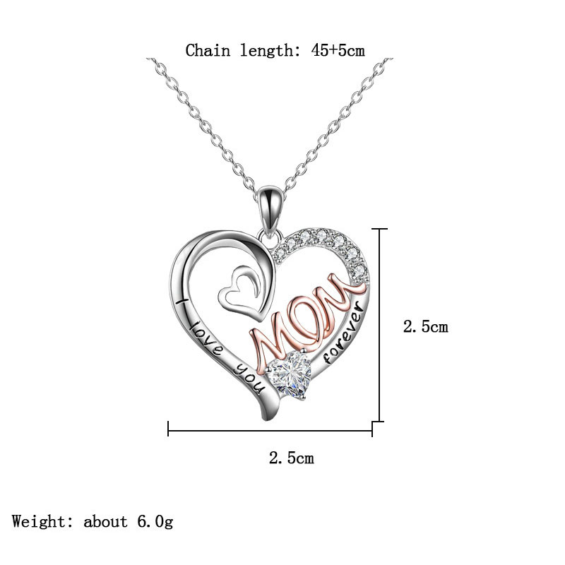 Wholesale Jewelry Elegant Modern Style Classic Style Letter Heart Shape Alloy Rhinestones Hollow Out Inlay Pendant Necklace display picture 1