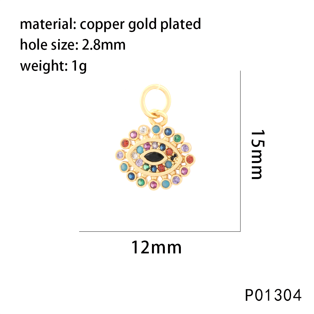 1 Piece Copper Zircon 18K Gold Plated Clouds Animal Devil's Eye Pendant Chain display picture 10