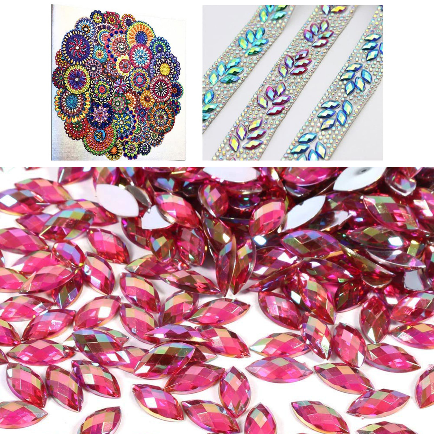 1000 Pieces Per Pack 2000 Pieces Per Pack 500 Pieces Per Pack 3*6mm 4*8mm Arylic Rhinestone Geometric display picture 5