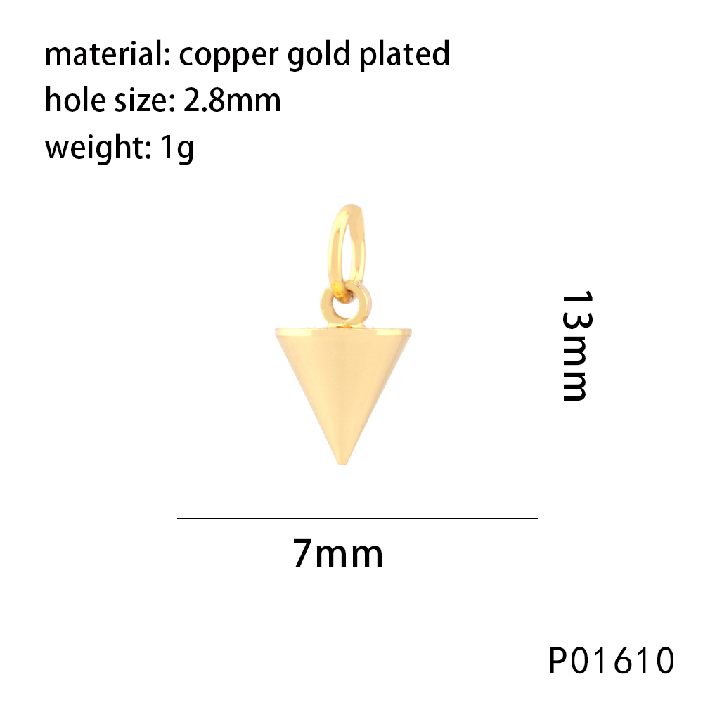 1 Piece 20*5mm Copper Zircon 18K Gold Plated Ice Cream Geometric Pendant Chain display picture 7