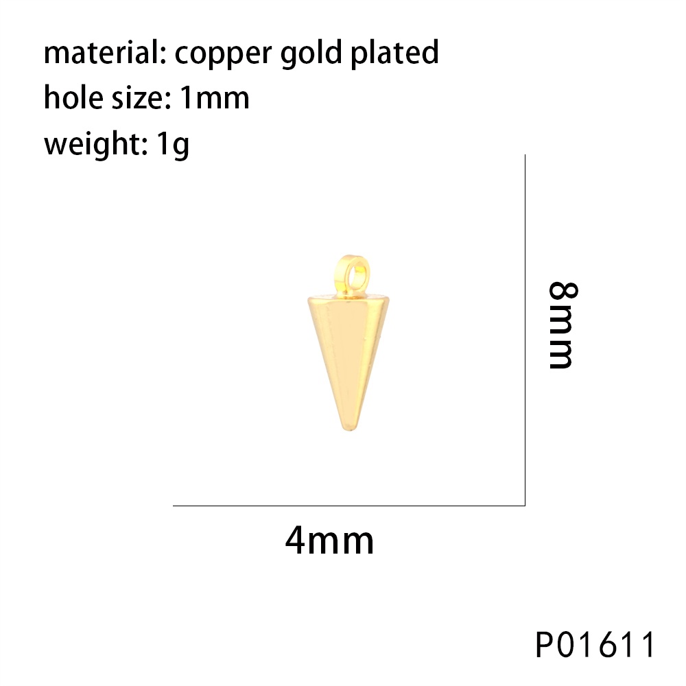 1 Piece 20*5mm Copper Zircon 18K Gold Plated Ice Cream Geometric Pendant Chain display picture 2