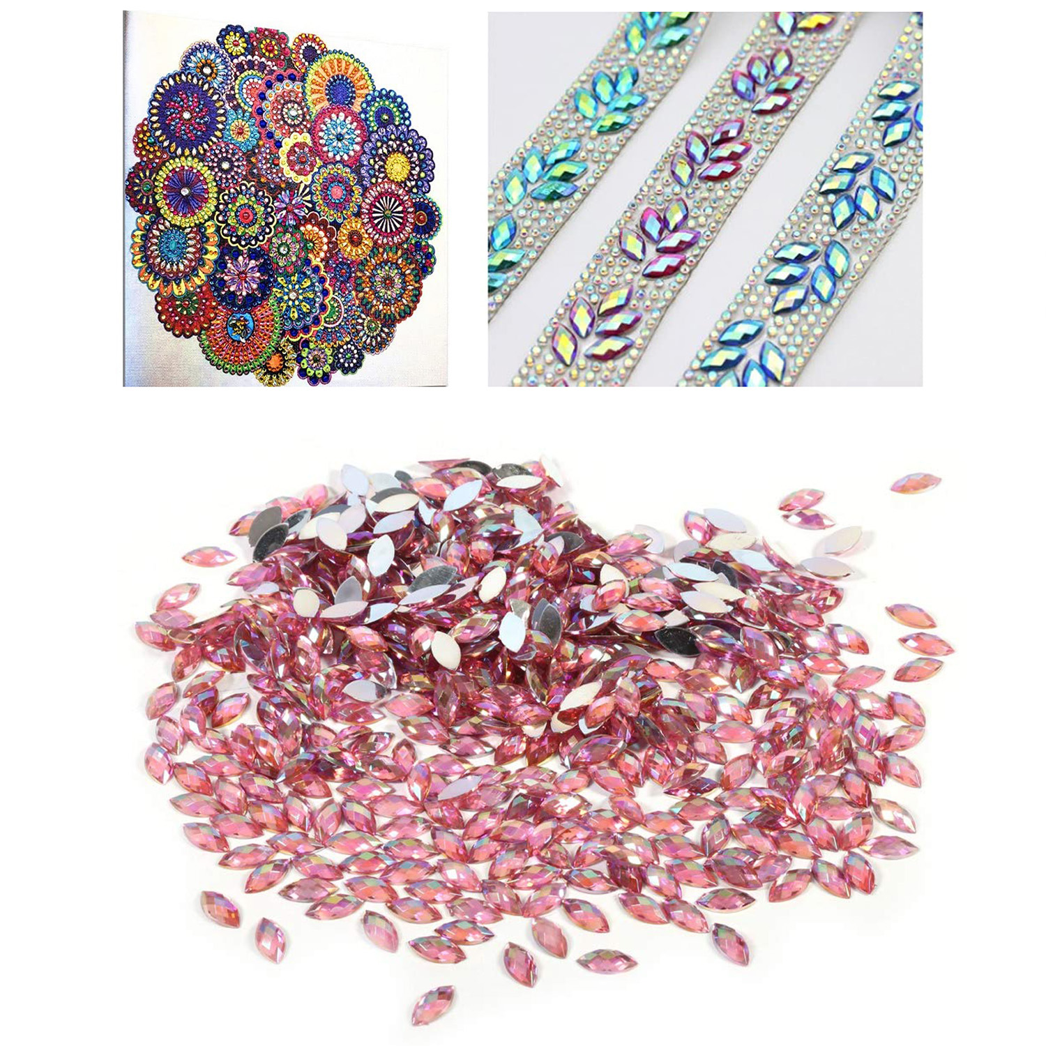 1000 Pieces Per Pack 2000 Pieces Per Pack 500 Pieces Per Pack 3*6mm 4*8mm Arylic Rhinestone Geometric DIY Ornament Accessories display picture 5