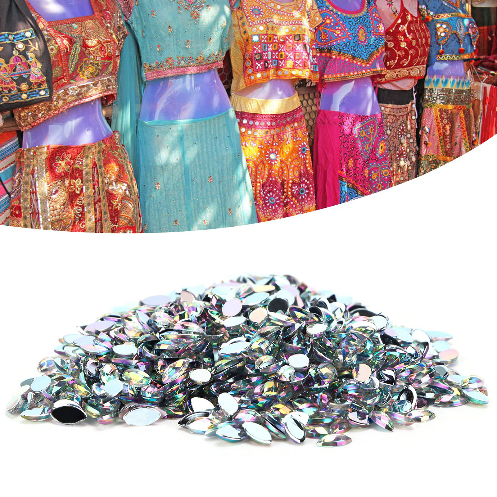 1000 Pieces Per Pack 2000 Pieces Per Pack 500 Pieces Per Pack Arylic Rhinestone Geometric display picture 5