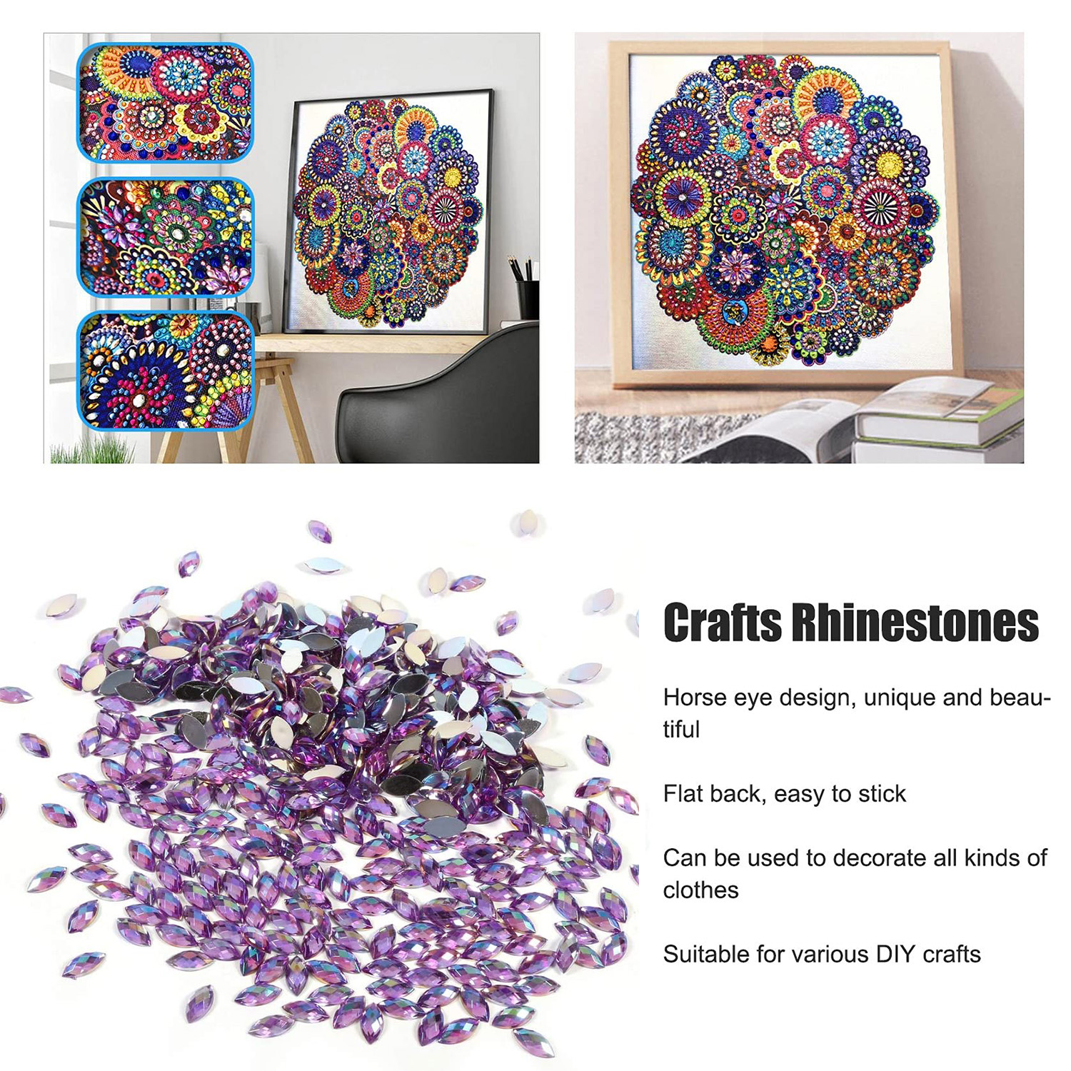 1000 Pieces Per Pack 2000 Pieces Per Pack 500 Pieces Per Pack 3*6mm 4*8mm Arylic Rhinestone Geometric DIY Ornament Accessories display picture 6