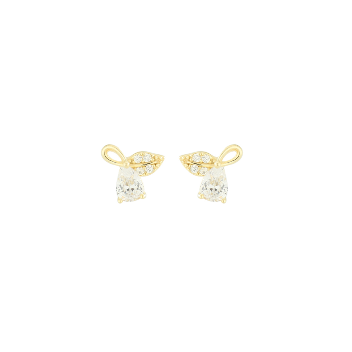 1 Pair Simple Style Classic Style Bow Knot Plating Inlay Sterling Silver Zircon 14K Gold Plated Ear Studs display picture 1