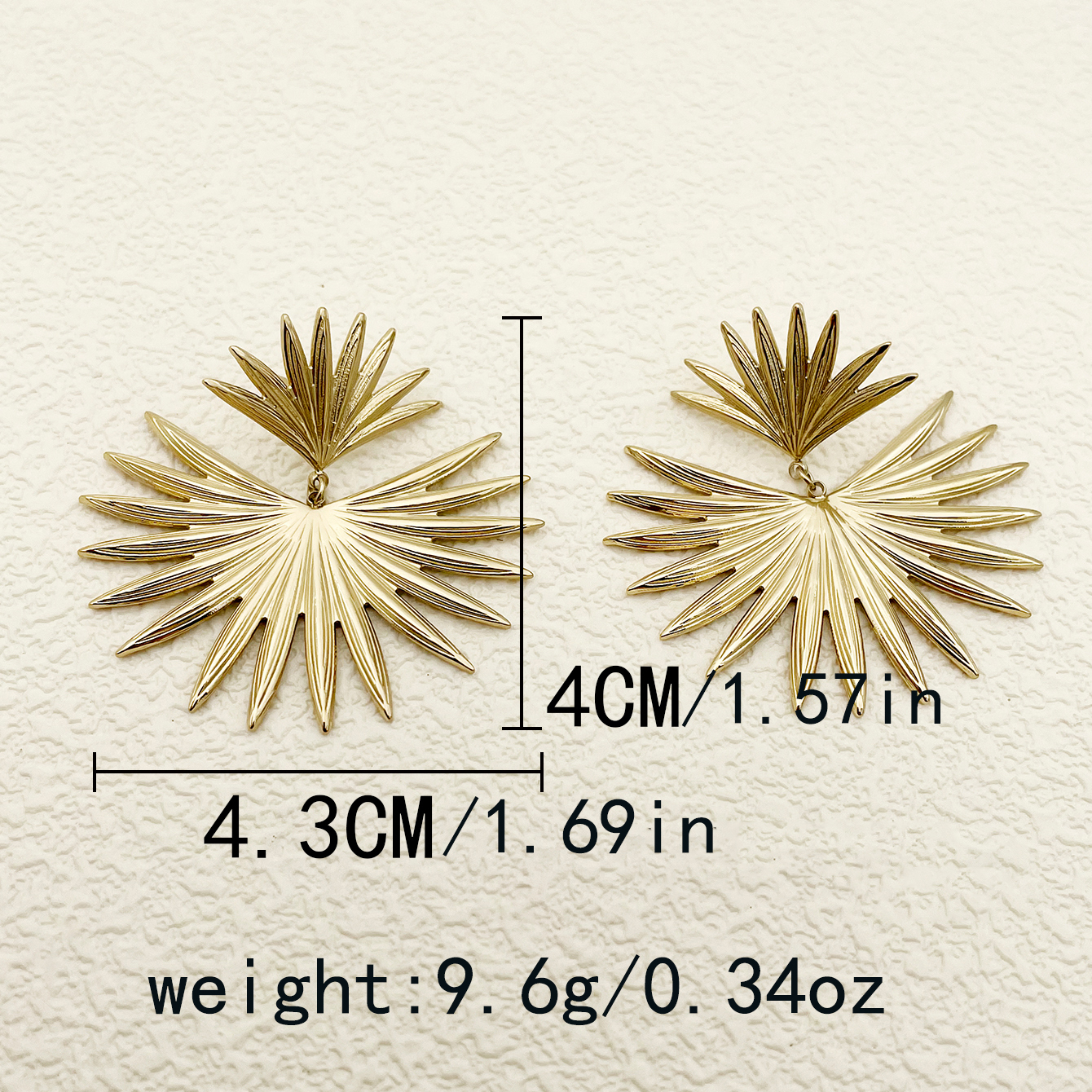 1 Pair Modern Style Classic Style Sector Plating 304 Stainless Steel 14K Gold Plated Drop Earrings display picture 8