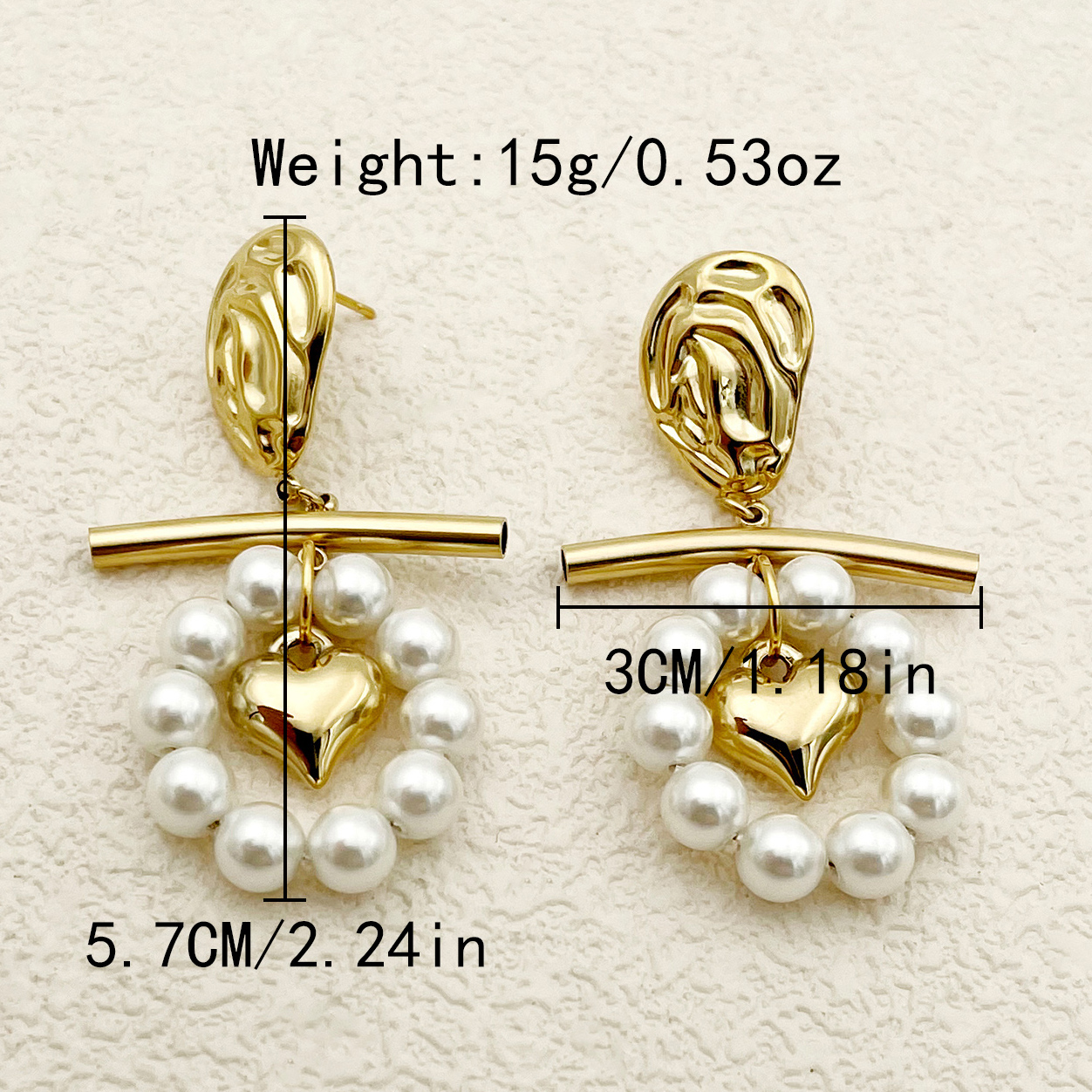 1 Pair Lady Sweet Korean Style Star Heart Shape Flower Tassel Inlay 304 Stainless Steel Artificial Pearls Rhinestones 14K Gold Plated Drop Earrings display picture 8