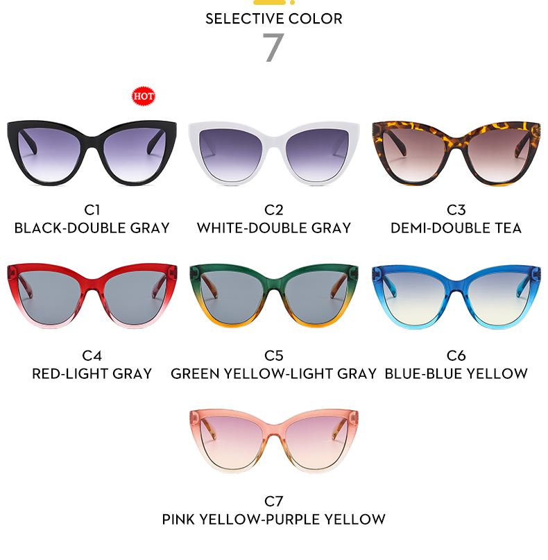 Casual Simple Style Gradient Color Ac Cat Eye Full Frame Women's Sunglasses display picture 7