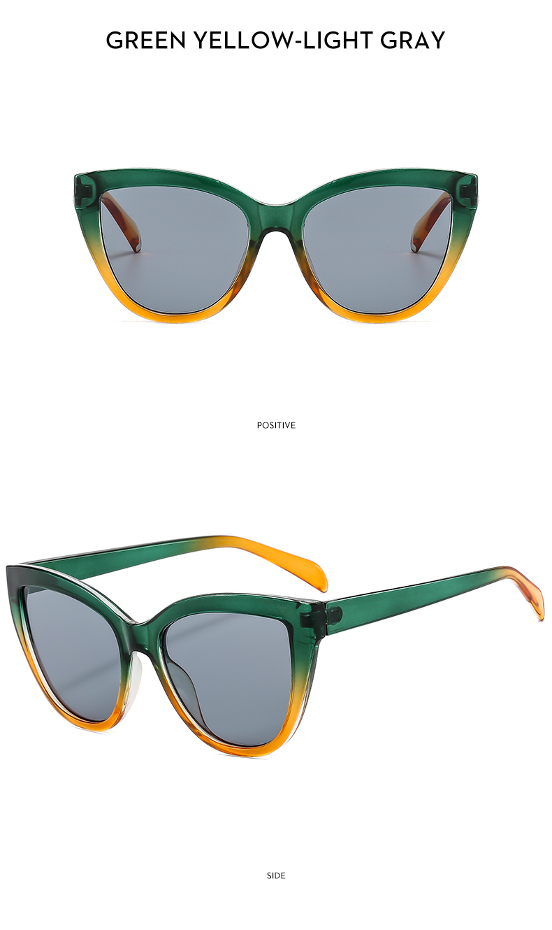 Lässig Einfacher Stil Farbverlauf Ac Katzenauge Vollbild Sonnenbrille Der Frauen display picture 15