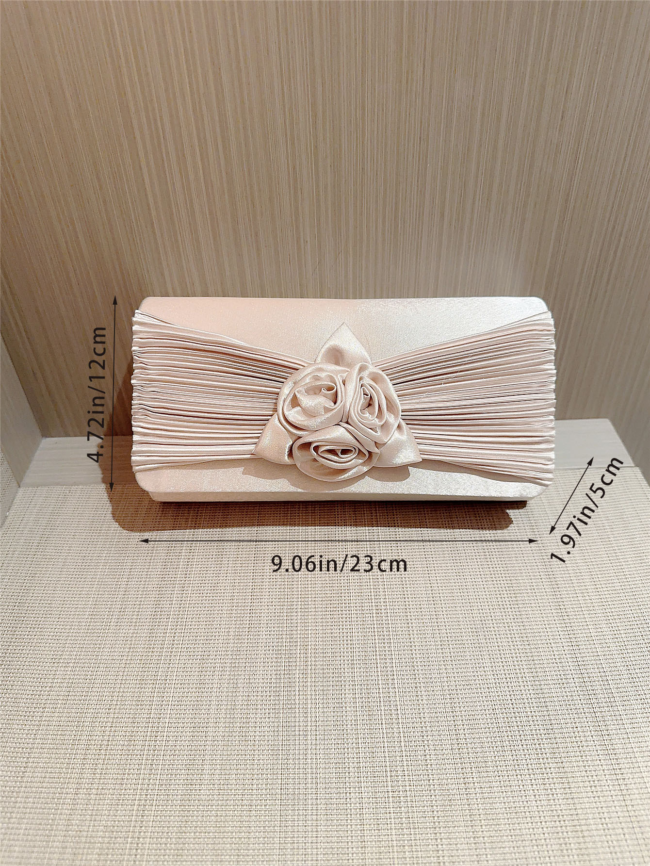 Apricot Polyester Solid Color Evening Bags display picture 7