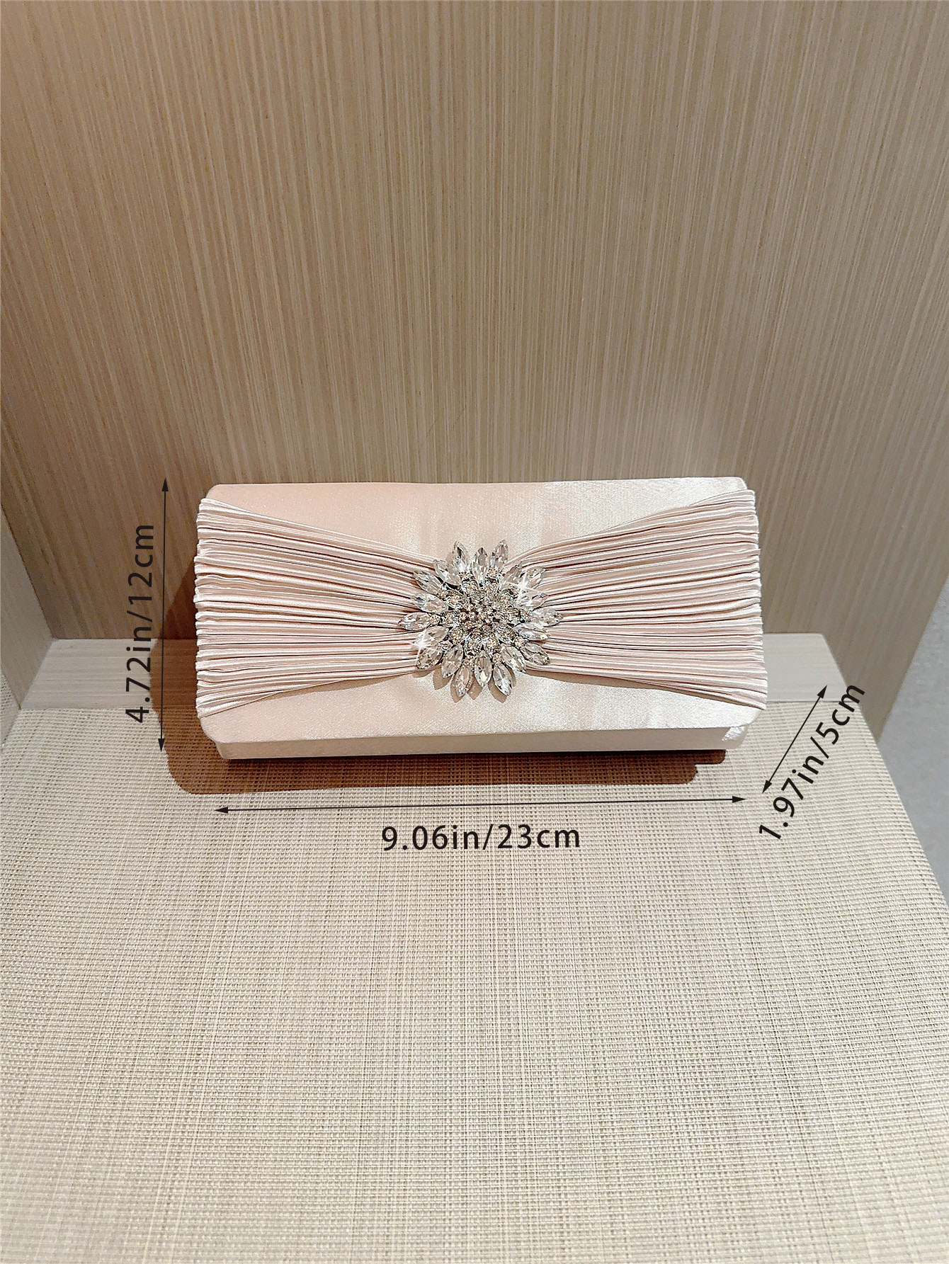 Apricot Polyester Solid Color Evening Bags display picture 8