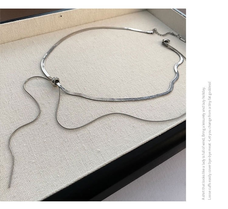 Titanium Steel Steel 18K Gold Plated Casual Simple Style Tassel Tassel Necklace display picture 11