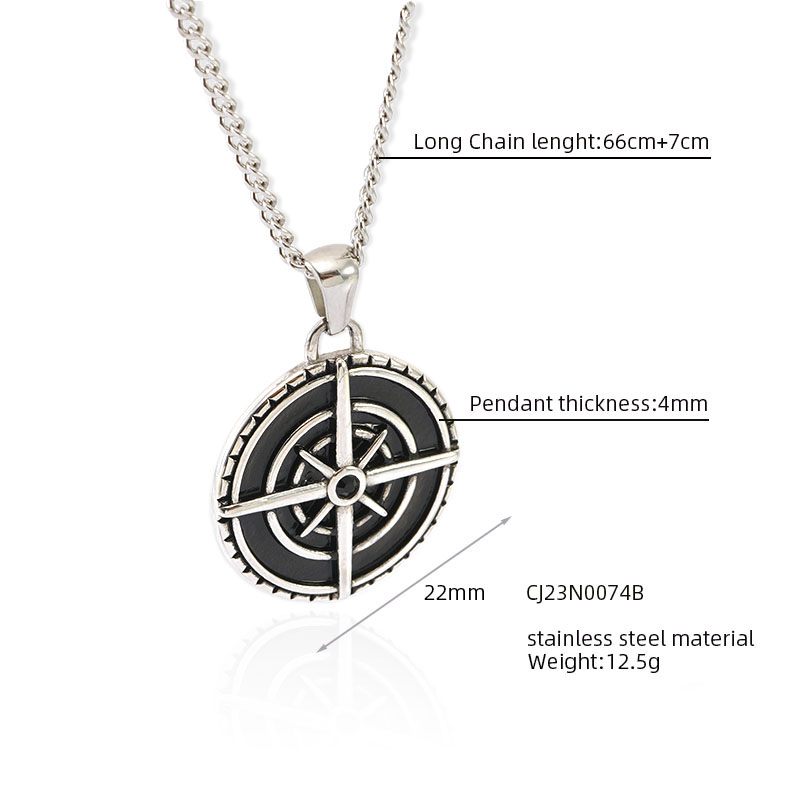 304 Stainless Steel Titanium Steel Casual Simple Style Classic Style Human Geometric Pendant Necklace display picture 3