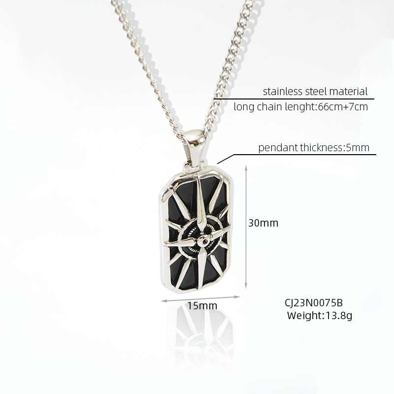 304 Stainless Steel Titanium Steel Casual Simple Style Classic Style Human Geometric Pendant Necklace display picture 4