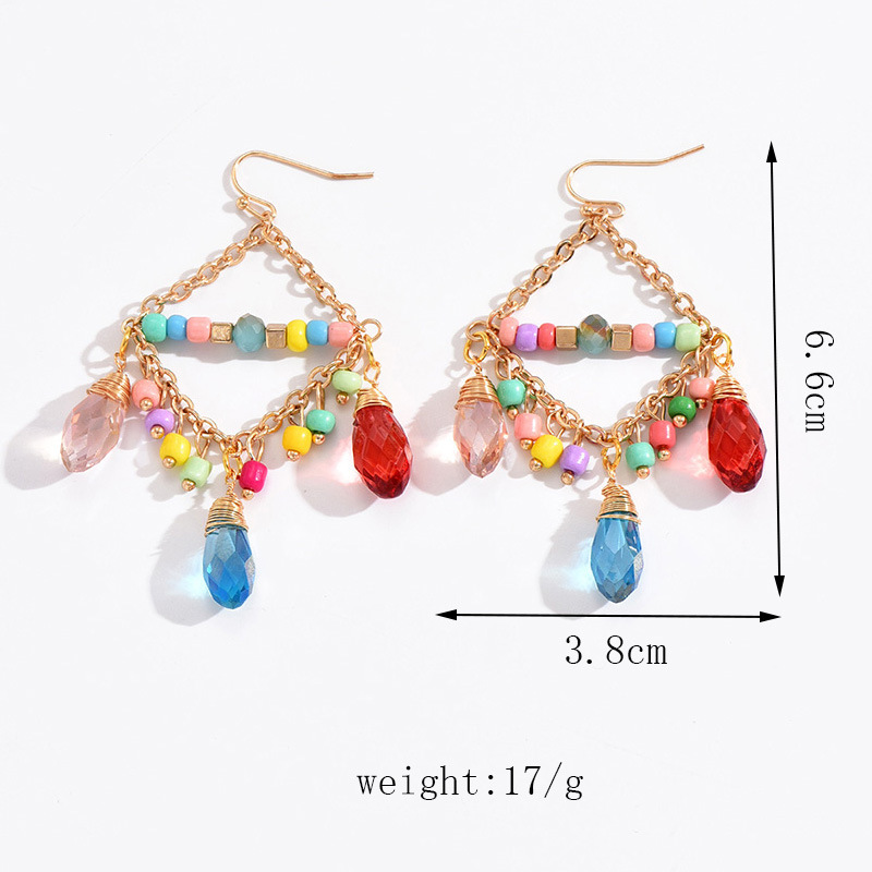 1 Pair IG Style Casual Geometric Irregular Beaded Alloy Drop Earrings display picture 2