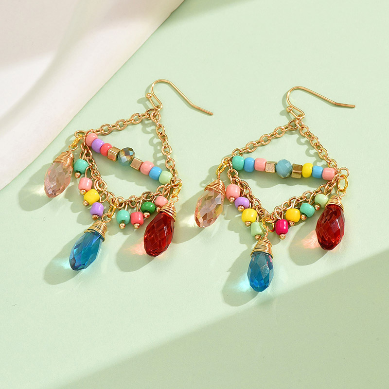 1 Pair IG Style Casual Geometric Irregular Beaded Alloy Drop Earrings display picture 5