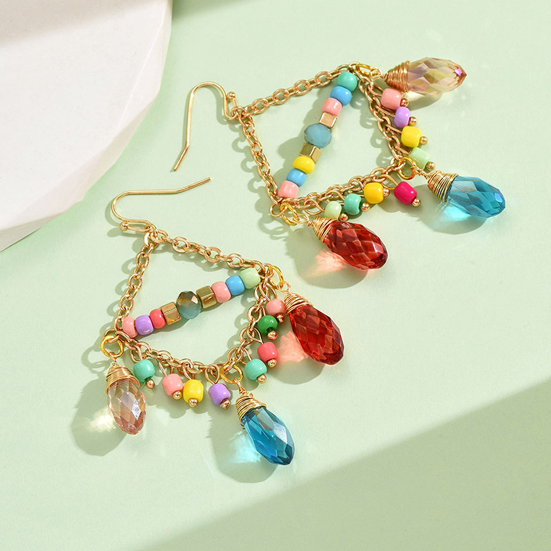 1 Pair IG Style Casual Geometric Irregular Beaded Alloy Drop Earrings display picture 6