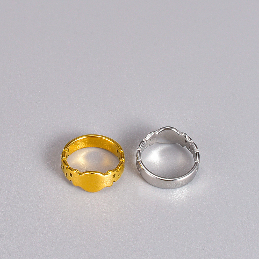 Einfacher Stil Geometrisch Edelstahl 304 Titan Stahl 18 Karat Vergoldet Ringe In Masse display picture 4