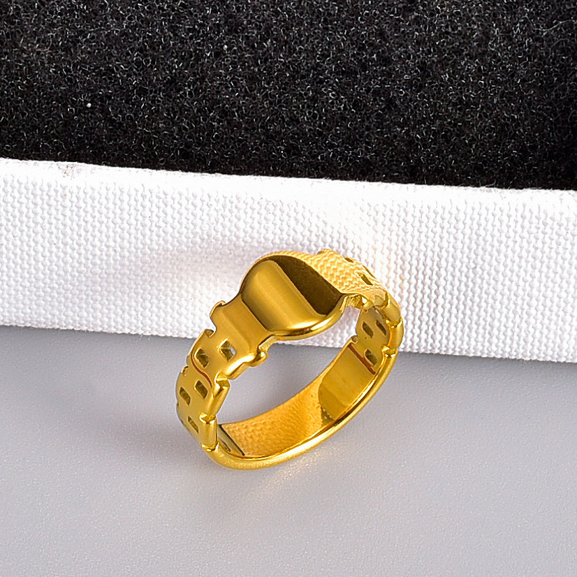 Einfacher Stil Geometrisch Edelstahl 304 Titan Stahl 18 Karat Vergoldet Ringe In Masse display picture 5