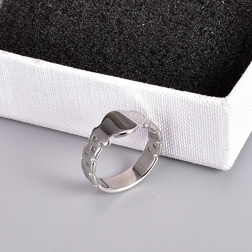 Simple Style Geometric 304 Stainless Steel Titanium Steel 18K Gold Plated Rings In Bulk display picture 7