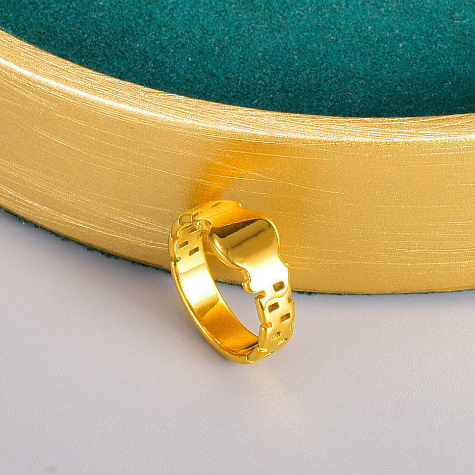 Einfacher Stil Geometrisch Edelstahl 304 Titan Stahl 18 Karat Vergoldet Ringe In Masse display picture 8