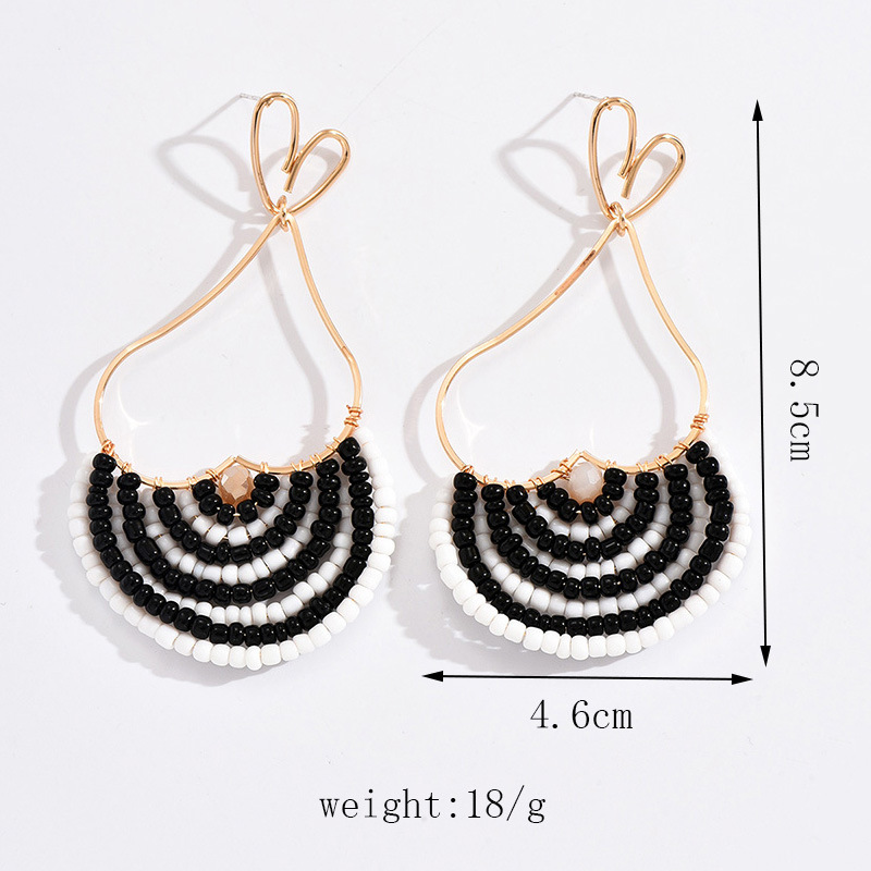 1 Paire Décontractée Style Simple Géométrique Forme De Cœur Perlé Alliage Boucles D'oreilles display picture 2