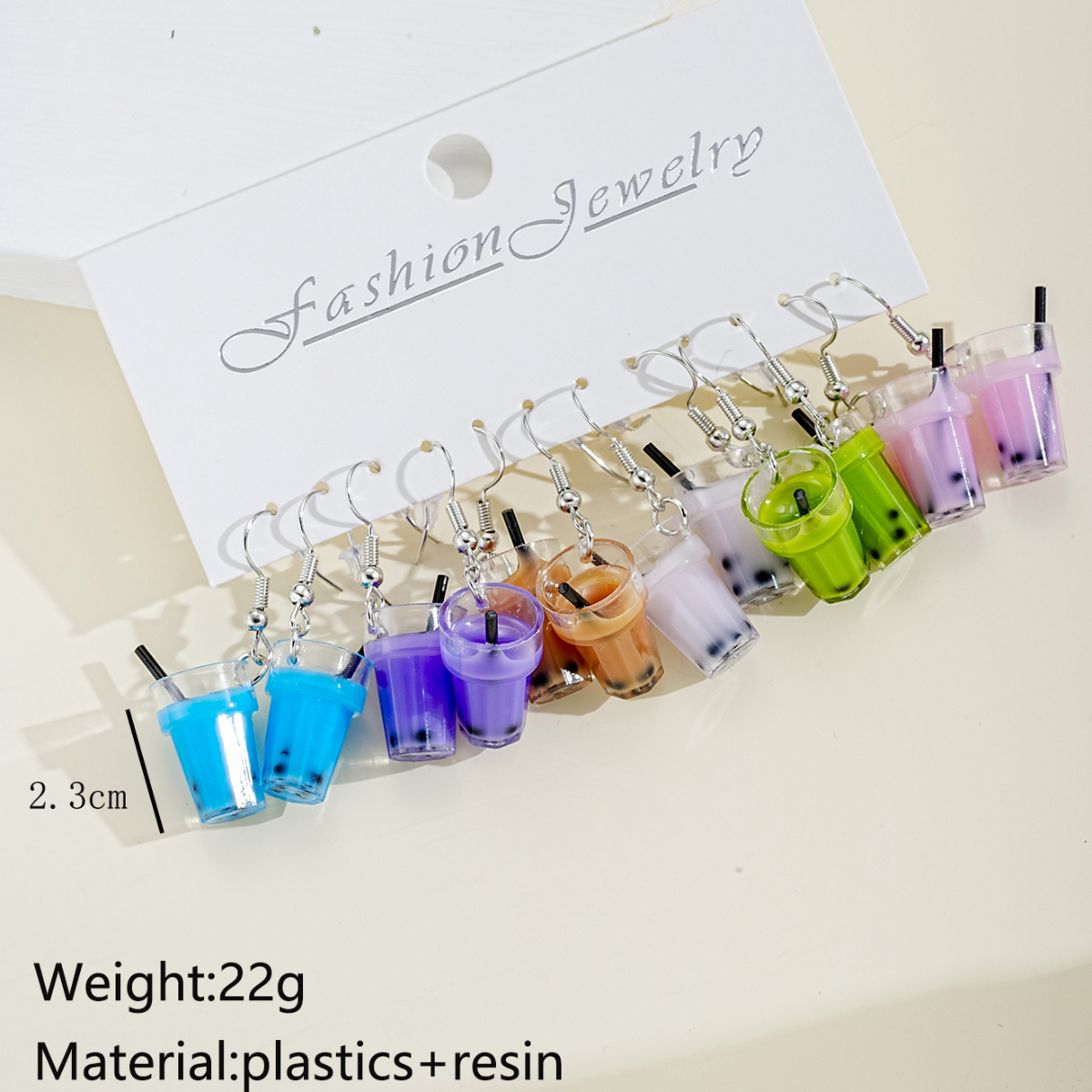 6 Pieces Cartoon Style Cute Color Block Resin Drop Earrings display picture 6