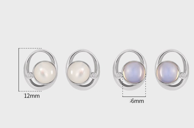 1 Pair Simple Style Classic Style Solid Color Inlay Sterling Silver Opal Ear Studs display picture 4
