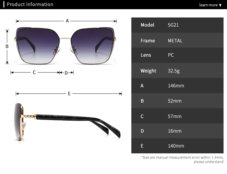 Estilo Moderno Bloque De Color Ordenador Personal Cuadrado Labor De Retazos Fotograma Completo Gafas De Sol Mujer display picture 3