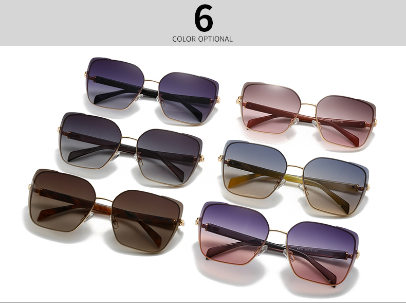Modern Style Color Block Pc Square Patchwork Full Frame Women's Sunglasses display picture 6