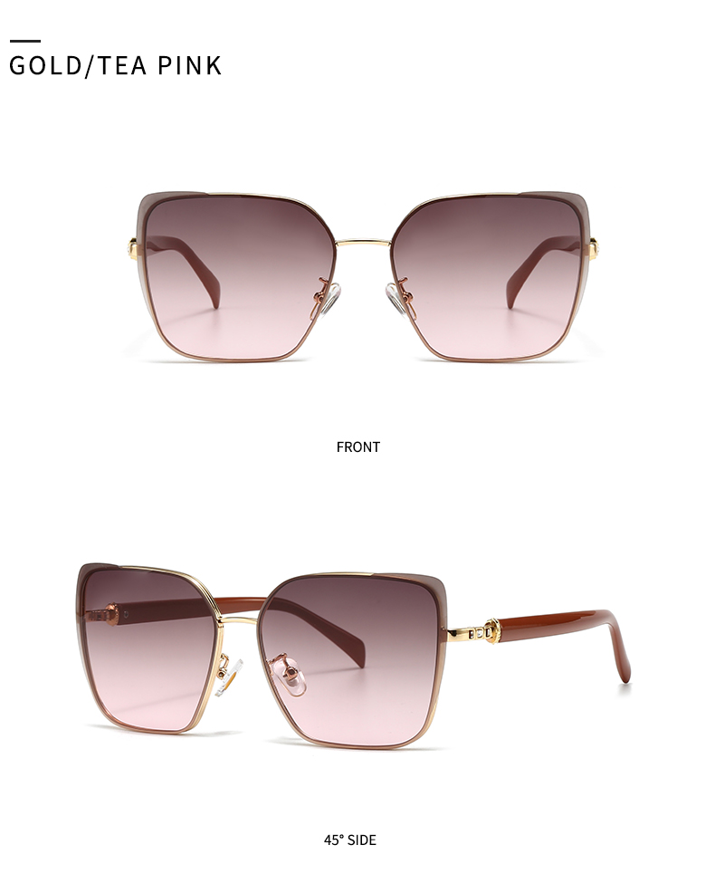 Modern Style Color Block Pc Square Patchwork Full Frame Women's Sunglasses display picture 13