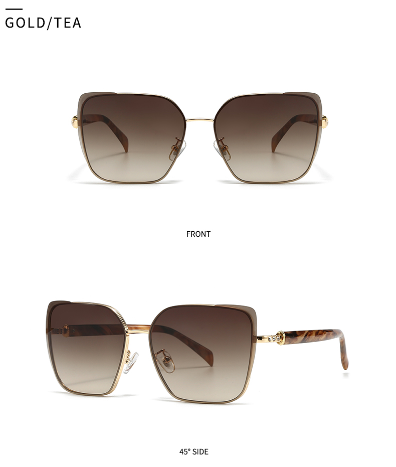 Modern Style Color Block Pc Square Patchwork Full Frame Women's Sunglasses display picture 10