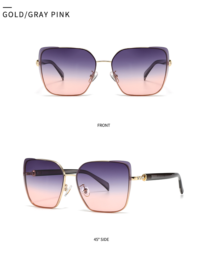Modern Style Color Block Pc Square Patchwork Full Frame Women's Sunglasses display picture 16