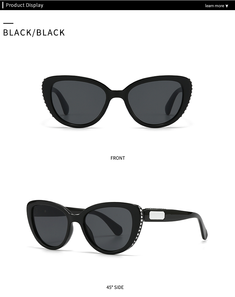 Modern Style Color Block Pc Cat Eye Inlay Full Frame Women's Sunglasses display picture 4