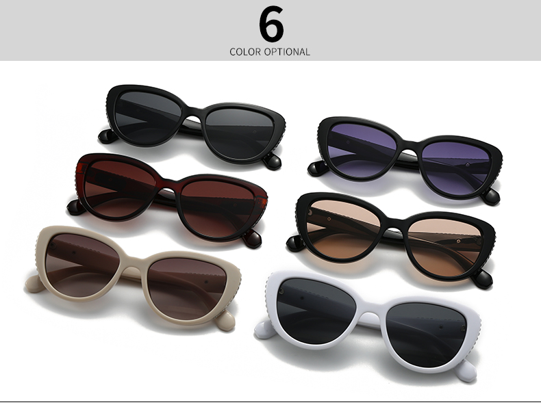 Modern Style Color Block Pc Cat Eye Inlay Full Frame Women's Sunglasses display picture 3