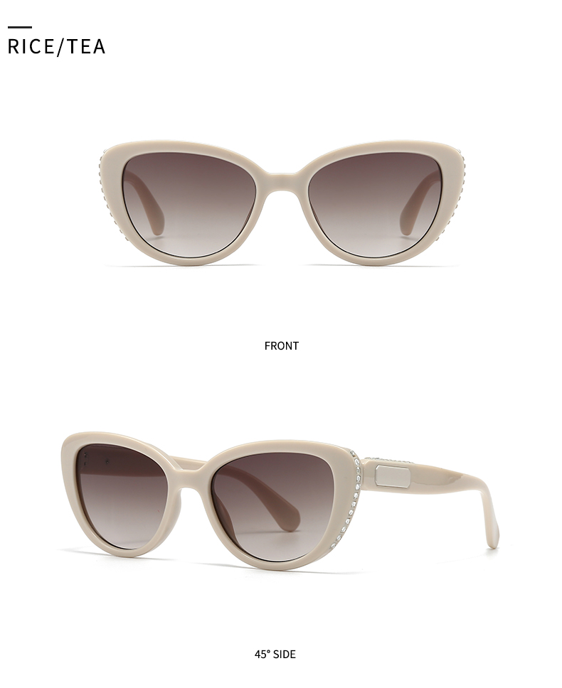 Modern Style Color Block Pc Cat Eye Inlay Full Frame Women's Sunglasses display picture 10