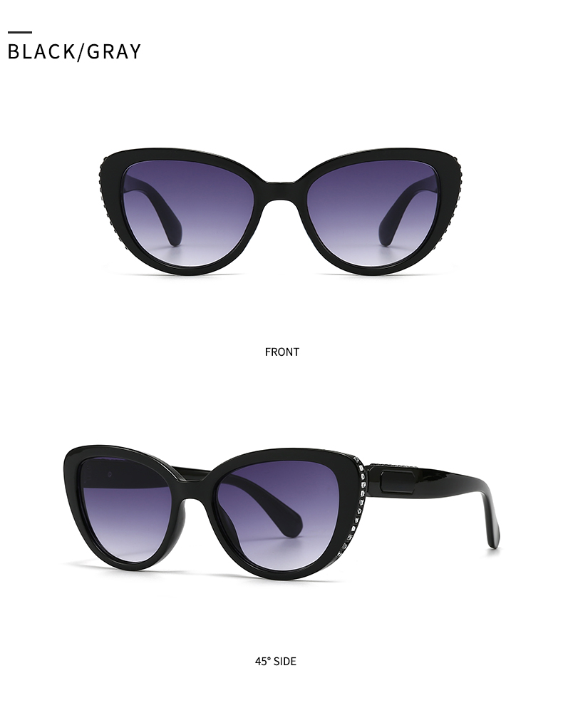 Modern Style Color Block Pc Cat Eye Inlay Full Frame Women's Sunglasses display picture 13
