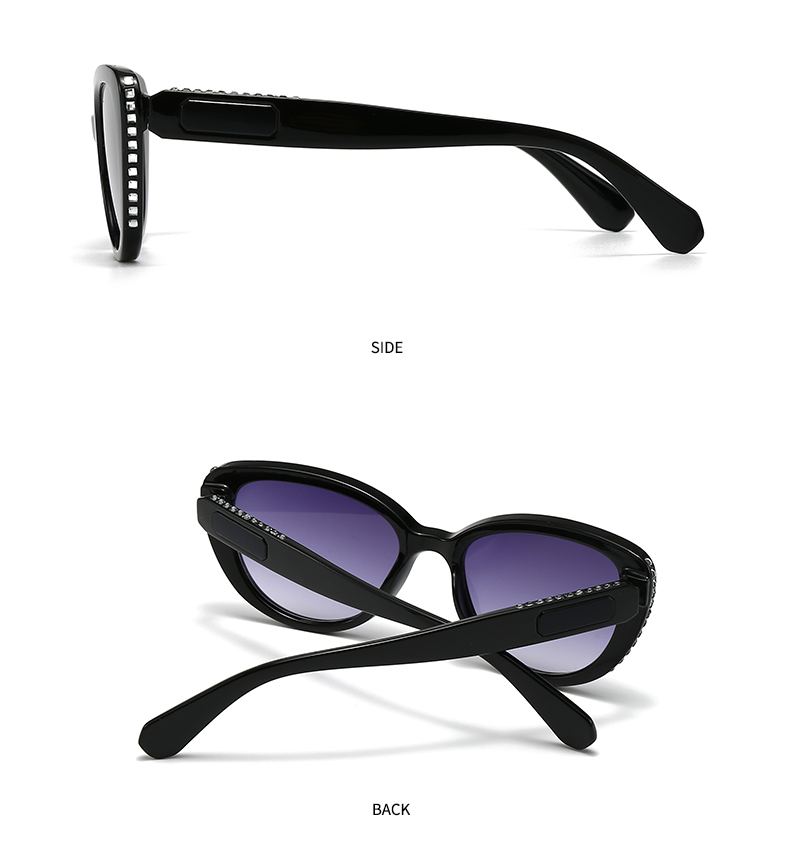 Modern Style Color Block Pc Cat Eye Inlay Full Frame Women's Sunglasses display picture 11