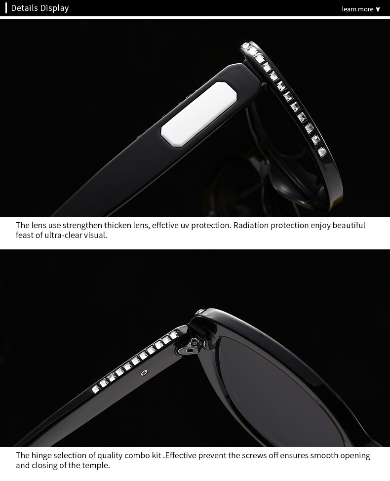 Modern Style Color Block Pc Cat Eye Inlay Full Frame Women's Sunglasses display picture 19