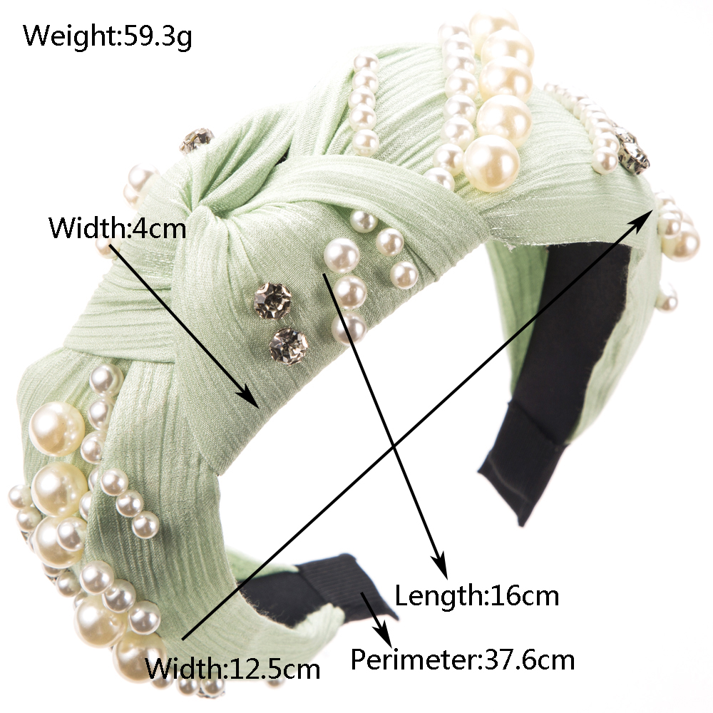 Women's Casual Vacation Classic Style Round Alloy Cloth Plating Inlay Rhinestones Pearl Hair Band display picture 1